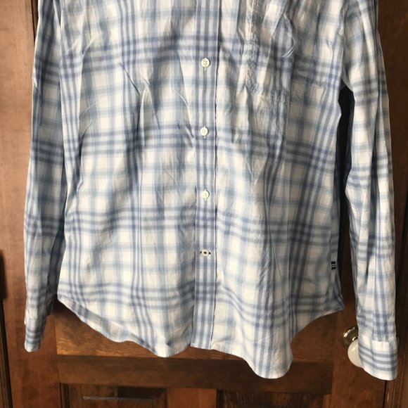 Nautica Blue and White Plaid Button-Down Shirt - Picture 3 of 12